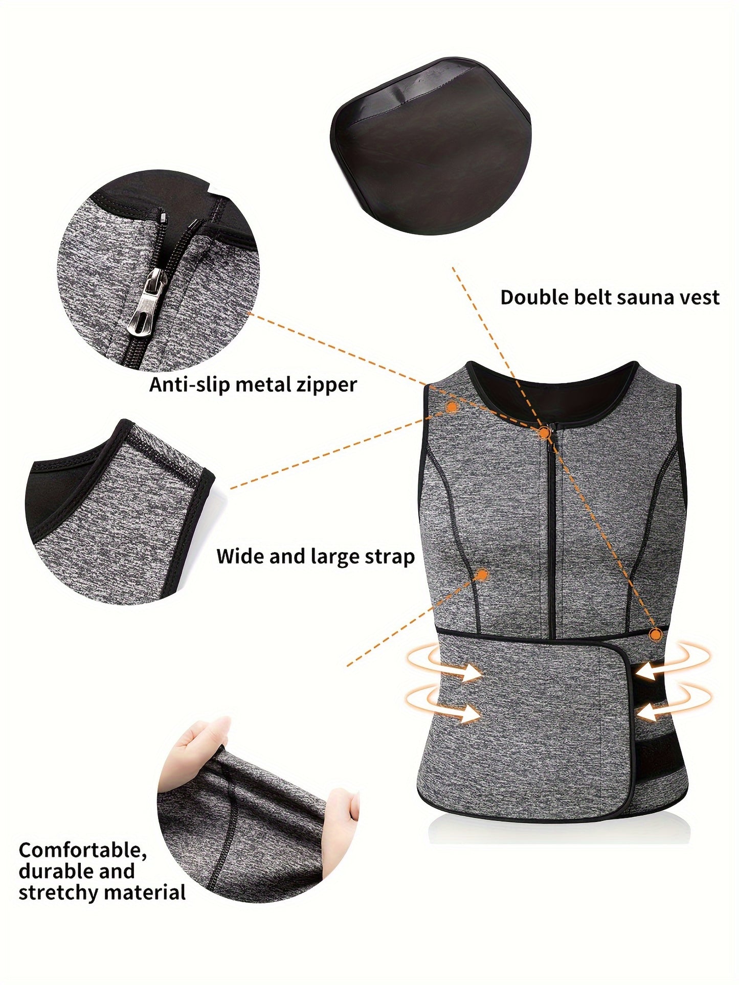 TKPARK Men's Adjustable Compression Tank Top & Waist Trainer