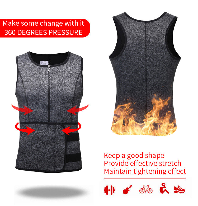 TKPARK Men's Adjustable Compression Tank Top & Waist Trainer
