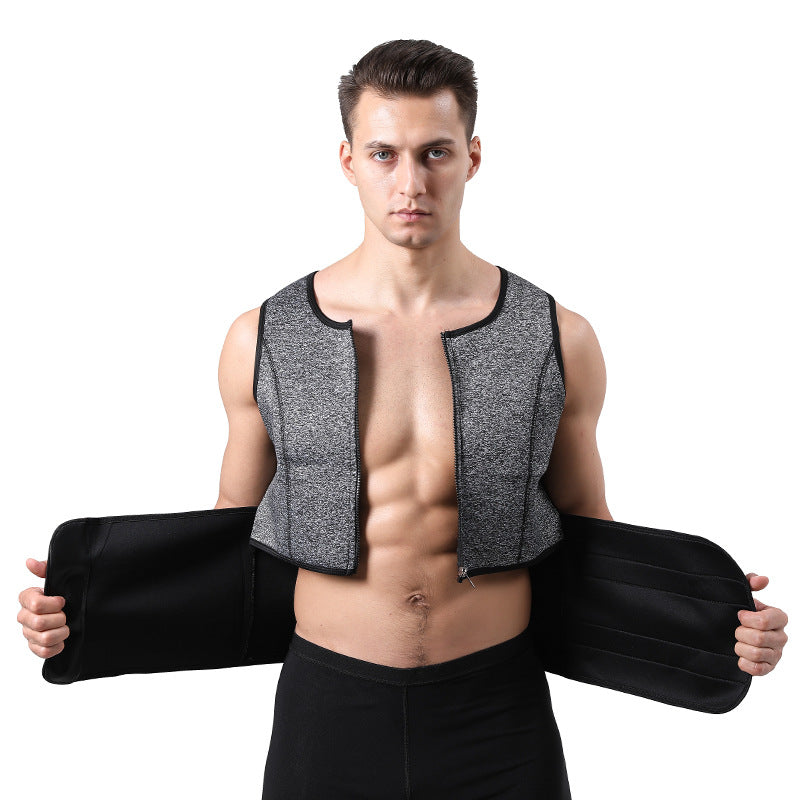 TKPARK Men's Adjustable Compression Tank Top & Waist Trainer
