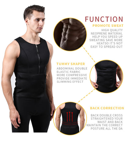 TKPARK Men's Adjustable Compression Tank Top & Waist Trainer