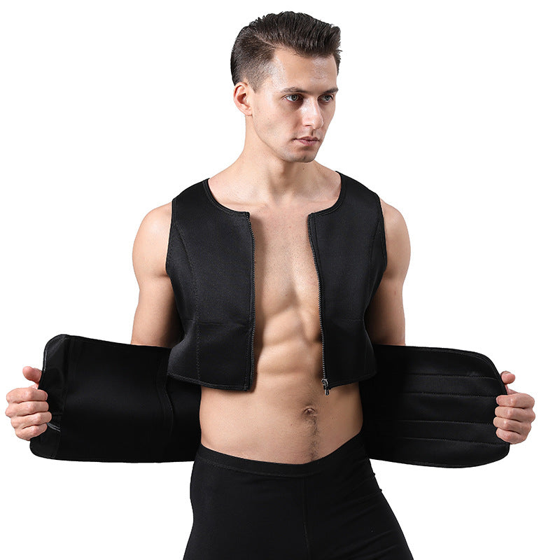 TKPARK Men's Adjustable Compression Tank Top & Waist Trainer