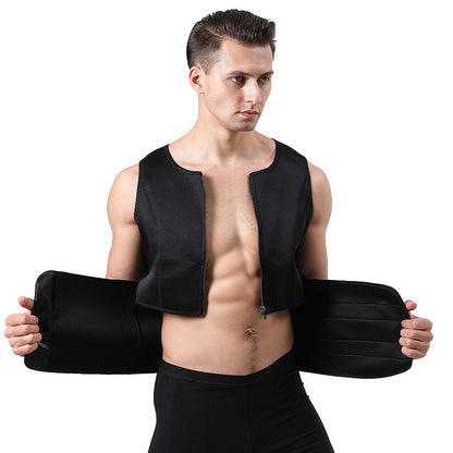 TKPARK Men's Adjustable Compression Tank Top & Waist Trainer