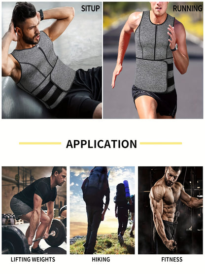 TKPARK Men's Adjustable Compression Tank Top & Waist Trainer