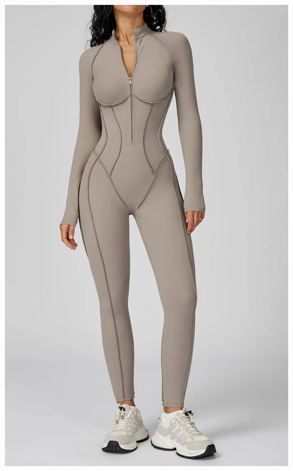 Women's One-Piece Yoga Bodysuit Long Sleeved