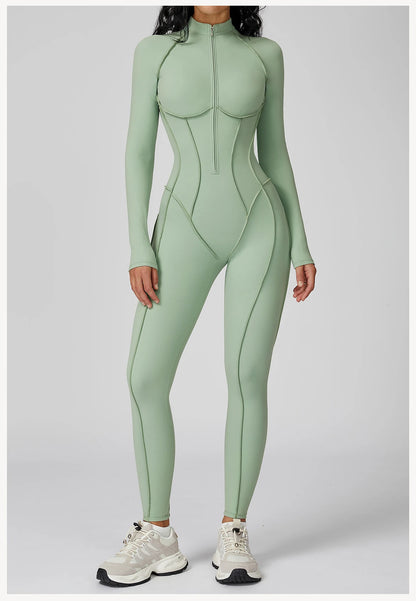 Women's One-Piece Yoga Bodysuit Long Sleeved