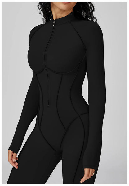 Women's One-Piece Yoga Bodysuit Long Sleeved