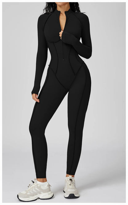Women's One-Piece Yoga Bodysuit Long Sleeved