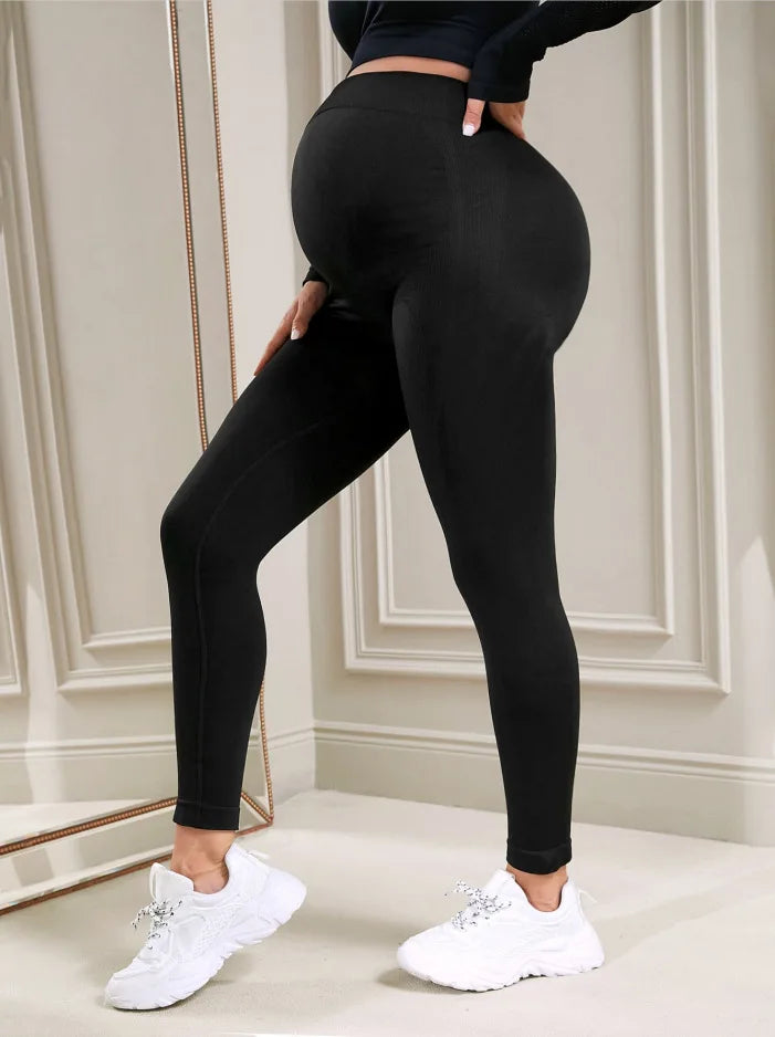 Elastic High Waist Maternity Leggings For Pregnant Women