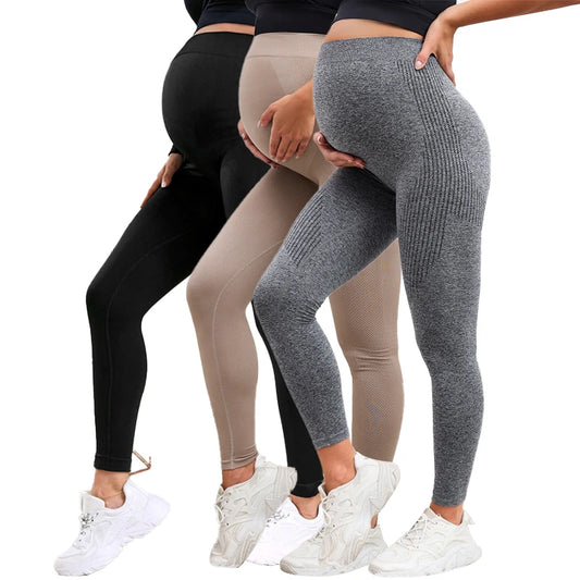 Elastic High Waist Maternity Leggings For Pregnant Women