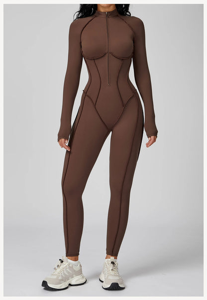 Women's One-Piece Yoga Bodysuit Long Sleeved