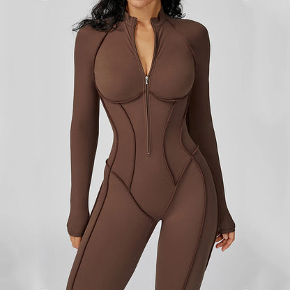 Women's One-Piece Yoga Bodysuit Long Sleeved