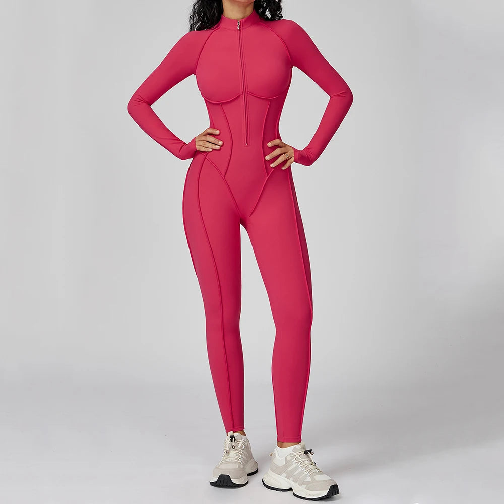 Women's One-Piece Yoga Bodysuit Long Sleeved