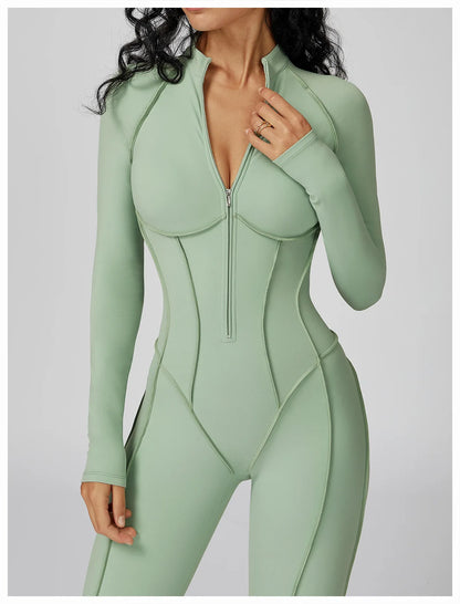 Women's One-Piece Yoga Bodysuit Long Sleeved