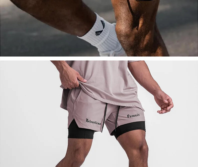 Men's Running 2 in 1 Gym Shorts