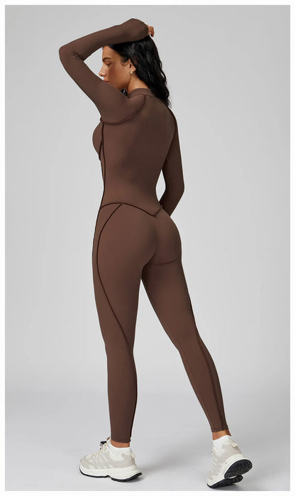 Women's One-Piece Yoga Bodysuit Long Sleeved