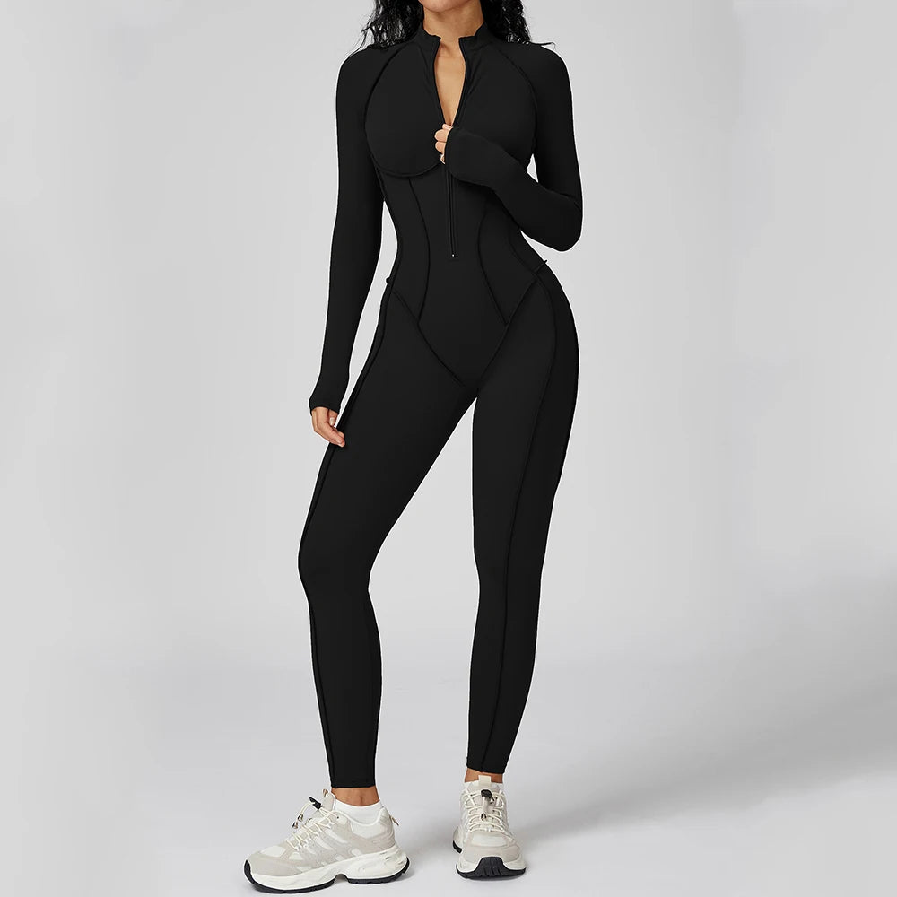 Women's One-Piece Yoga Bodysuit Long Sleeved