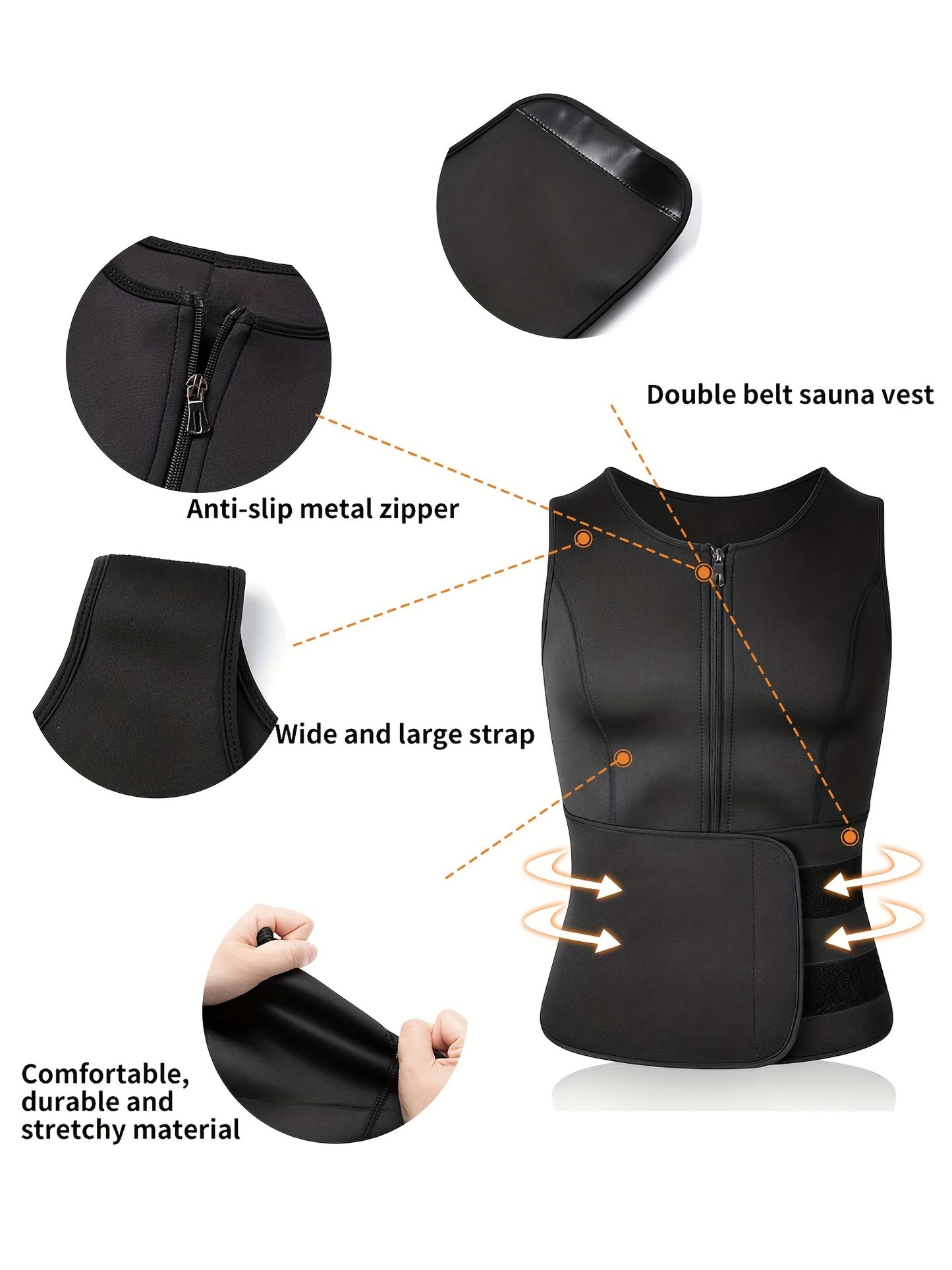 TKPARK Men's Adjustable Compression Tank Top & Waist Trainer