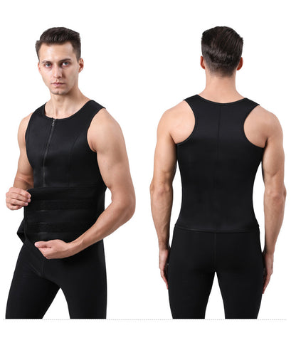 TKPARK Men's Adjustable Compression Tank Top & Waist Trainer