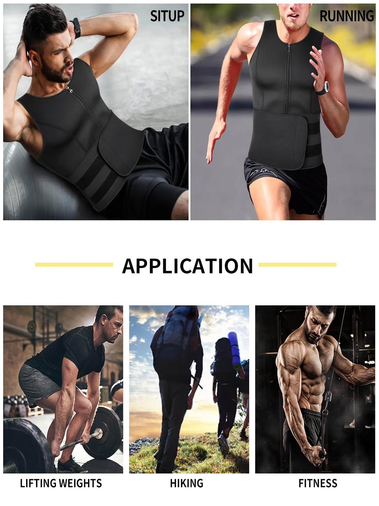 TKPARK Men's Adjustable Compression Tank Top & Waist Trainer